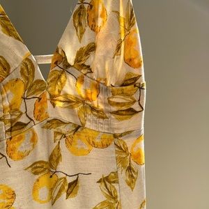 Worn once, Urban Outfitters, midi lemon summer dress